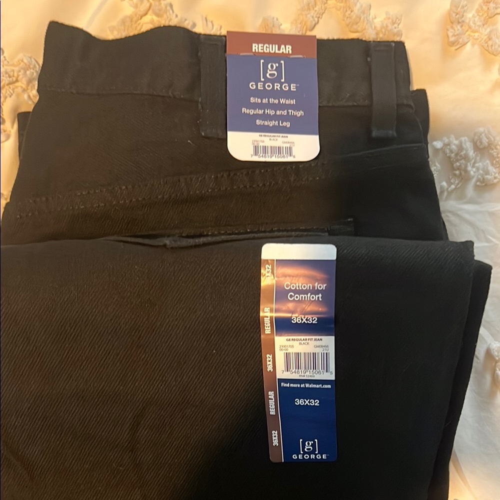 NEW George regular cotton for comfort regular fit jeans Black